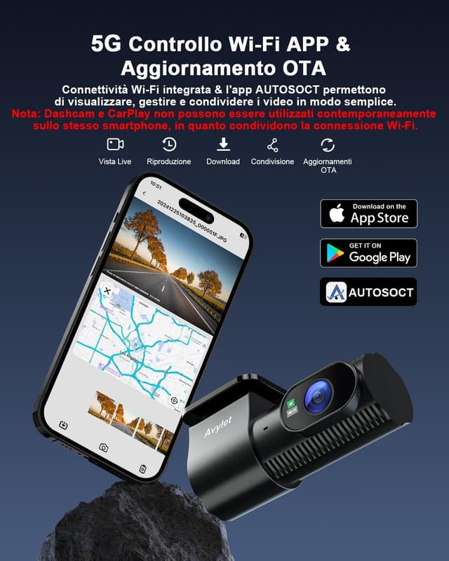 Thumbnail 3 de Avylet Dash Cam Auto 4K doppia lente 170°