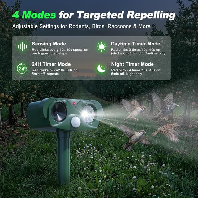 Detalle de Cat Repellent for Gardens UK Solar Cat Scarer with Strobe Light & Infrared Sensor