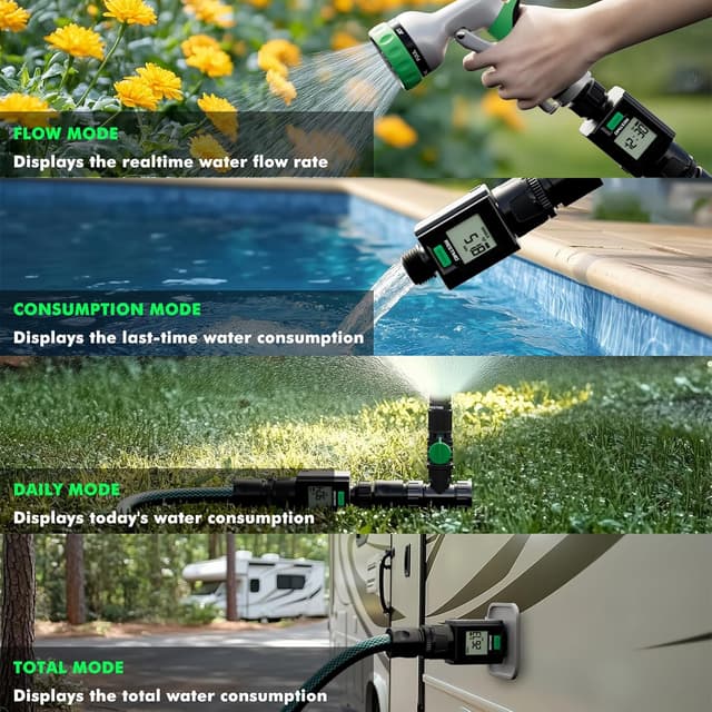 Thumbnail 6 de Restmo Smart Water Flow Meter with Bluetooth for Garden Hoses and RV Tank Filling