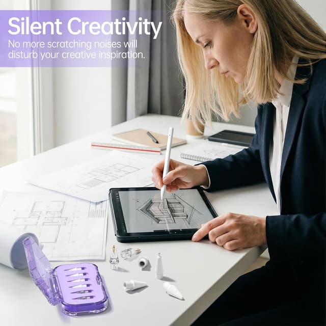 Detalle 1 de AZF Apple Pencil tip set, 6 pack Purple