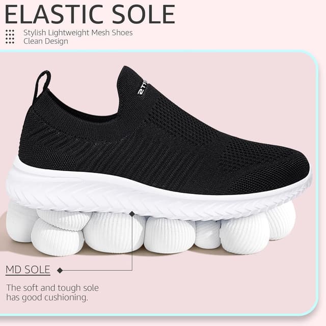 Detalle de Littleplum Damen Sneaker atmungsaktiv – leichte Turnschuhe für Alltag, Spaziergänge & Fitness