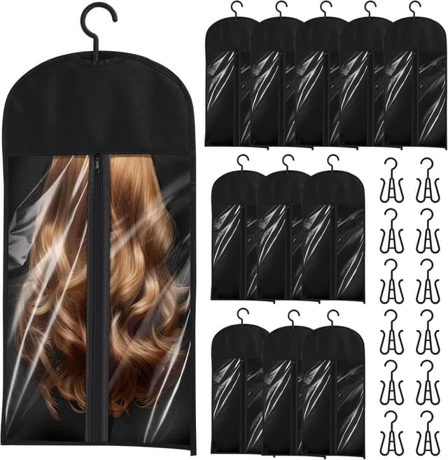Imagen de KTCINA 12-piece Hair Extensions Storage Bag Set (60cm) with Hanger en OfertitasTOP