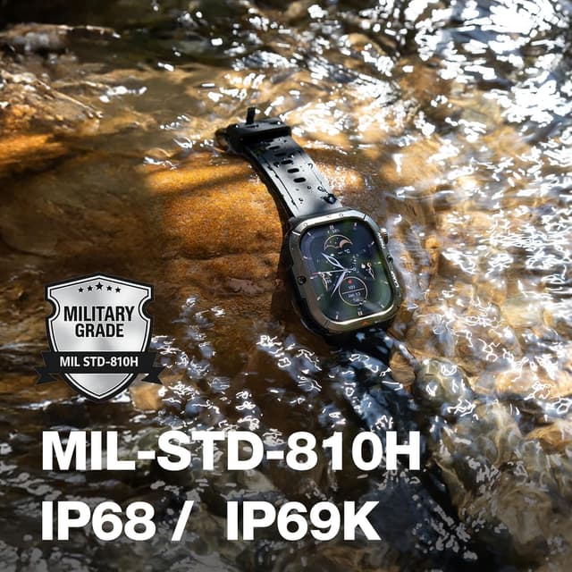 Detalle 2 de AGM Legion 3 Smartwatch Uomo con torcia, schermo AMOLED da 1,95" e chiamate Bluetooth