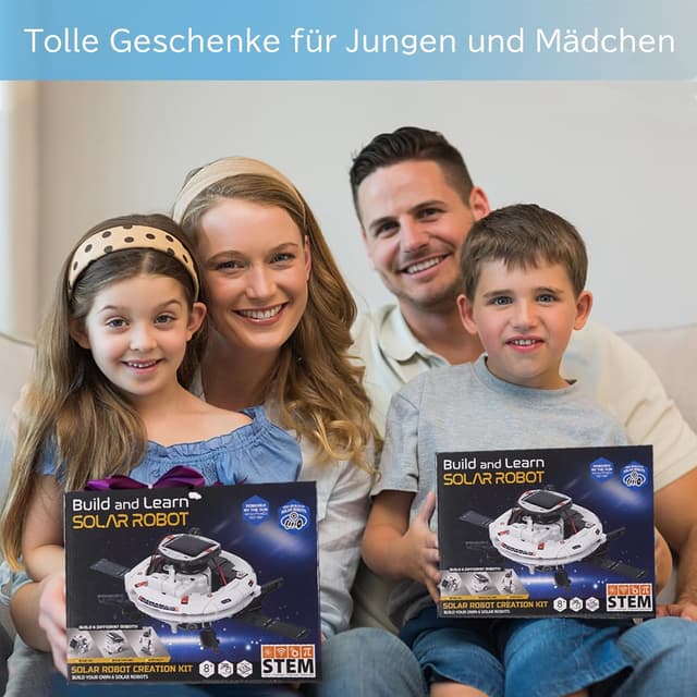 Detalle de OMWay Solar Roboter Kinder-Spielzeug (6-in-1) ab 8 Jahren – STEM Bausatz mit Solarpanel