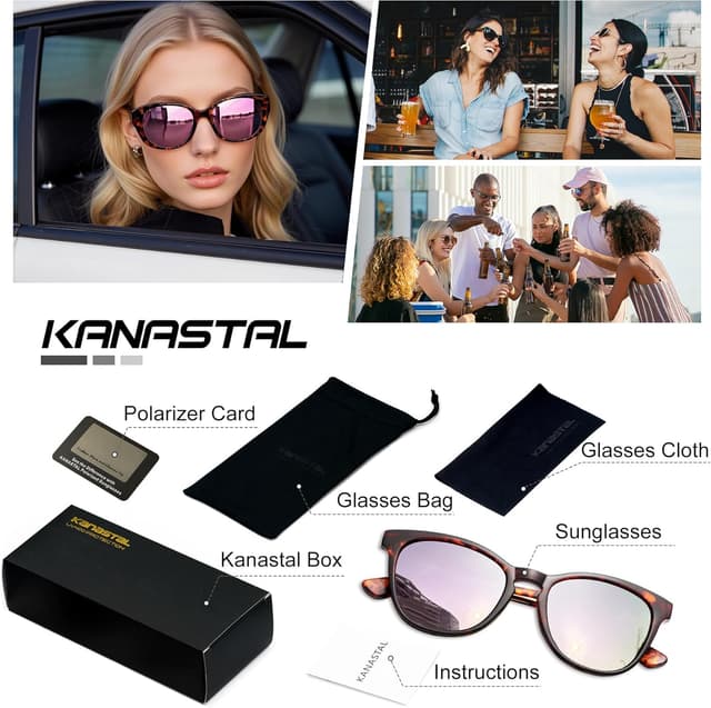 Thumbnail 5 de KANASTAL Lunettes de Soleil Femme Polarisées Vintage