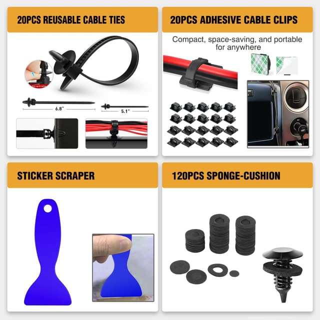 Thumbnail 6 de GOOACC 330Pcs Trim Removal Tool Set for Auto, Radio, and Panel Clips (Blue)