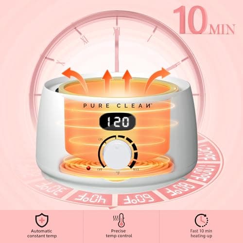 Thumbnail 1 de PURECLEAN Waxing Set – Schnell Aufheizender Digitaler Wax Maschine – 4 Packungen Wachsperlen, Nachwachslotion, Silikonschale – 59 Artikel für alle Haartypen – Gesicht, Brazilian Bikinizone, Körper
PURECLEAN Waxing Set – Schnell Aufheizender Digi…