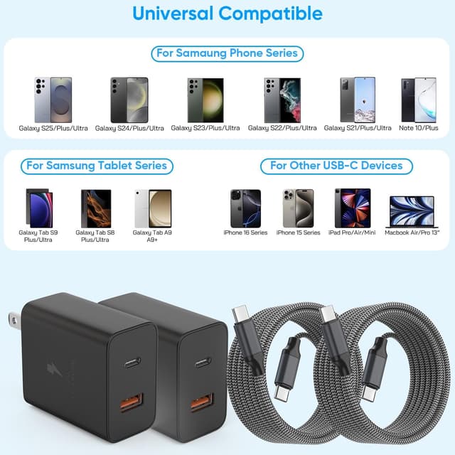 Detalle 2 de Extra Long 10FT 45W Samsung USB-C Charger