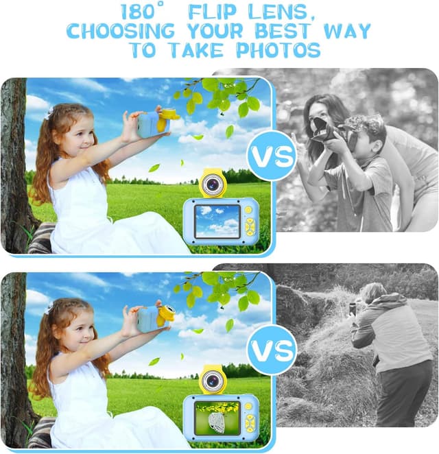 Detalle 2 de ARNSSIEN Kids Digital Camera Toy (X101) with 180° Flip Lens and 2.4in IPS Screen, 32GB Card