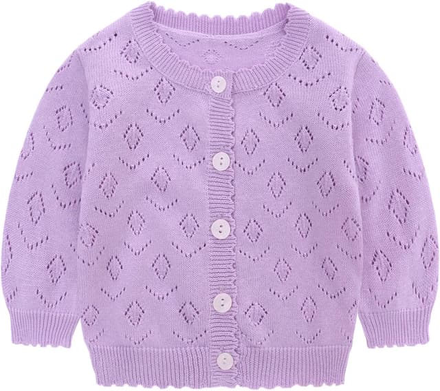 Detalle de Famuka Baby Cardigan Jacket with Buttons – soft knitted sweater for baby girls and boys
