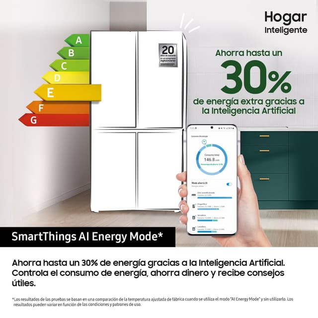 Thumbnail 3 de Samsung RF59C70TES9/ES Frigorífico Americano con IA