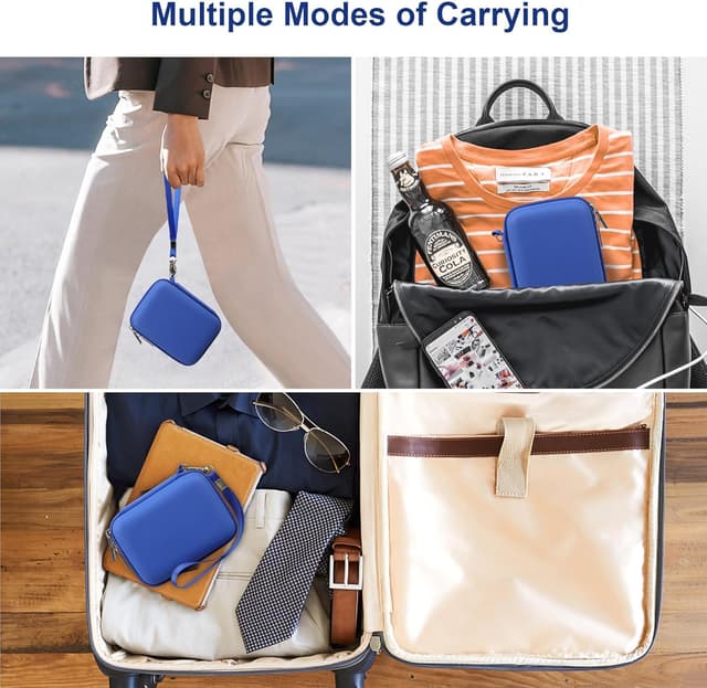 Detalle de Canboc Carrying Case (Case Only) for Canon IXUS 185/285 and Sony DSC-W830/W800 digital cameras — blue mesh pocket