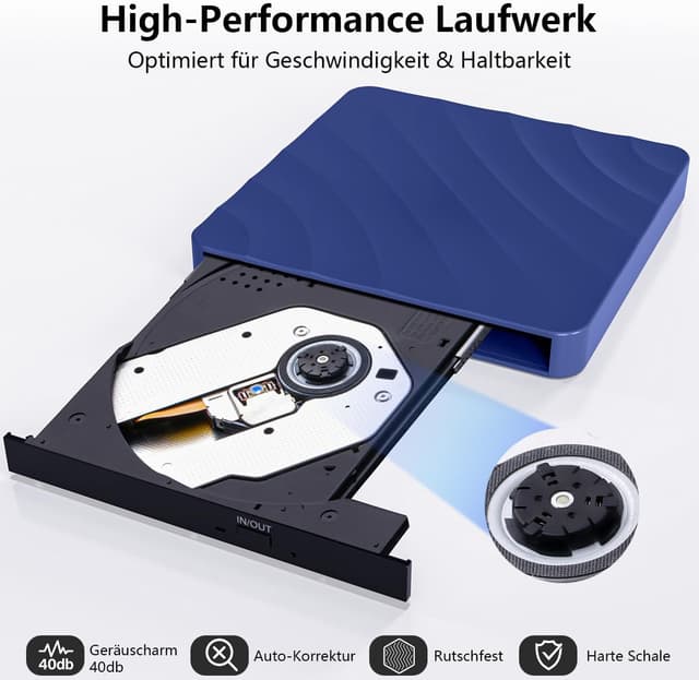 Thumbnail 6 de QDSYLQ externes USB DVD-/CD-Laufwerk (DVD Brenner, CD +/-RW) für Windows und Mac