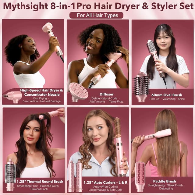 Detalle 2 de Mythsight StyleVibe 8-in-1 Air Styler 💁♀