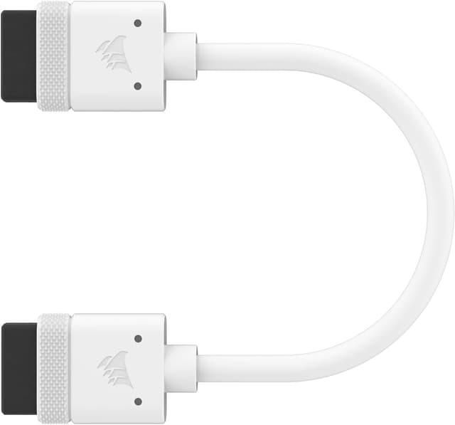 Detalle de Corsair iCUE LINK Kabel – 2× 100 mm gerade, weiß