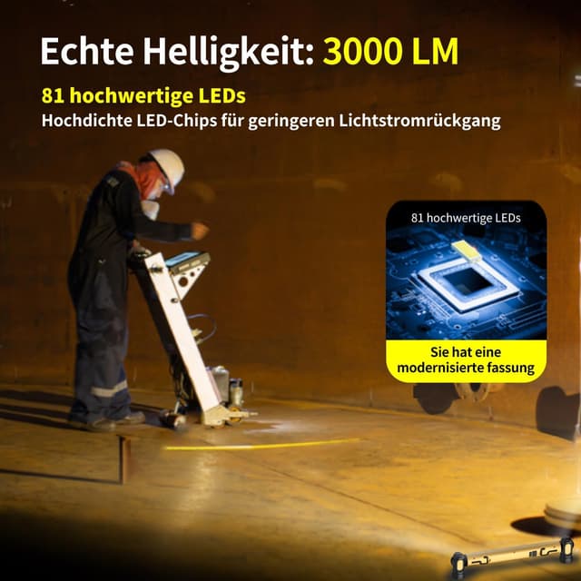 Detalle 2 de Werkstattlampe 3000LM 5200mAh LED Akku