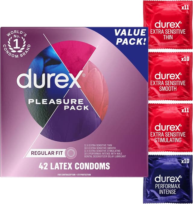 Detalle de Durex RED Extra Sensitive Condoms, 42 Count