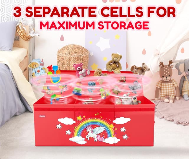 Thumbnail 3 de RUTIFUN XL Unicorn Toy Box - Foldable Storage with Lid