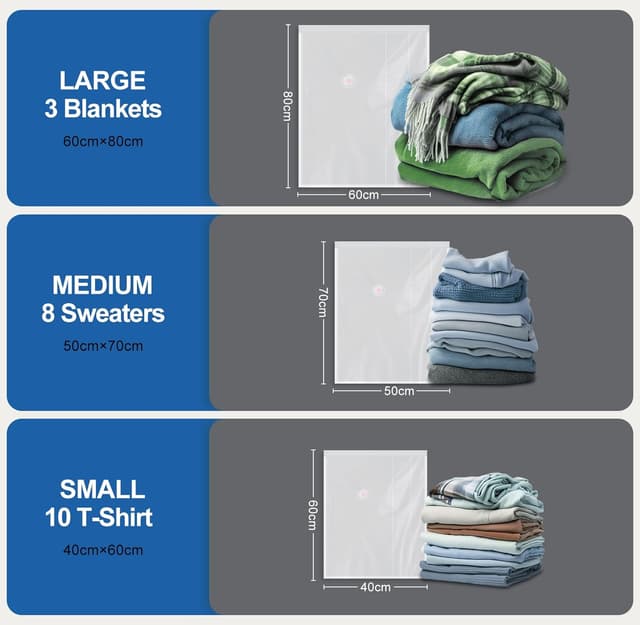 Detalle 2 de Vacbird Bolsa Vacio Ropa 8 unidades