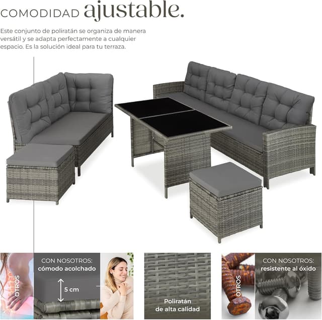 Thumbnail 2 de tectake Conjunto jardín 5 piezas resistente a la intemperie