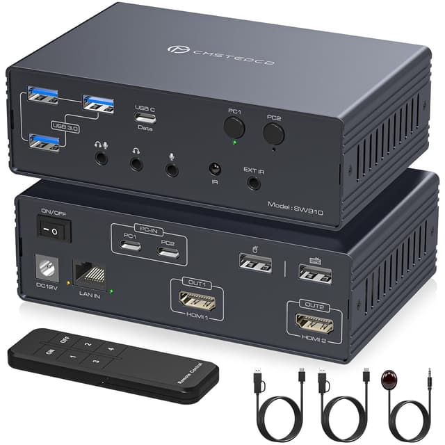 Detalle de VEDINDUST USB C KVM Switch Dock 4K 120Hz