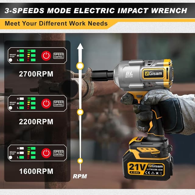 Thumbnail 4 de Gisam Llave de Impacto 650 N.m 1/2 pulg