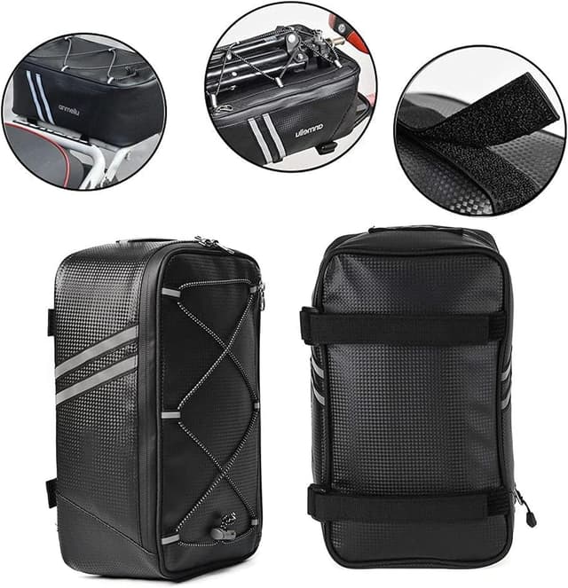 Detalle de Fahrrad Gepäckträgertasche (Hecktasche) – wasserdicht, reflektierende Gurte, 8L