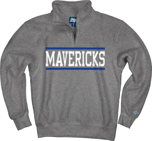 Detalle de Blue 84 Dallas Mavericks Officially Licensed Quarter-Zip Sweatshirt (Graphite)
