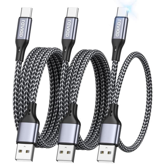 Detalle de RAVIAD USB‑C Charger Cable 3 Pack (0.3/1/2m) 🔌
