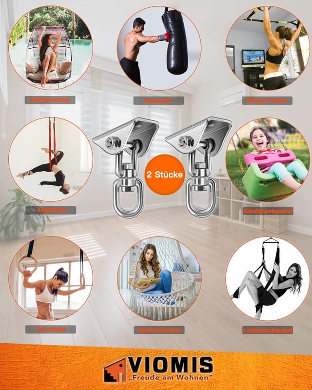 Detalle 1 de Deckenhaken Viomis 2er Pack, 450 kg