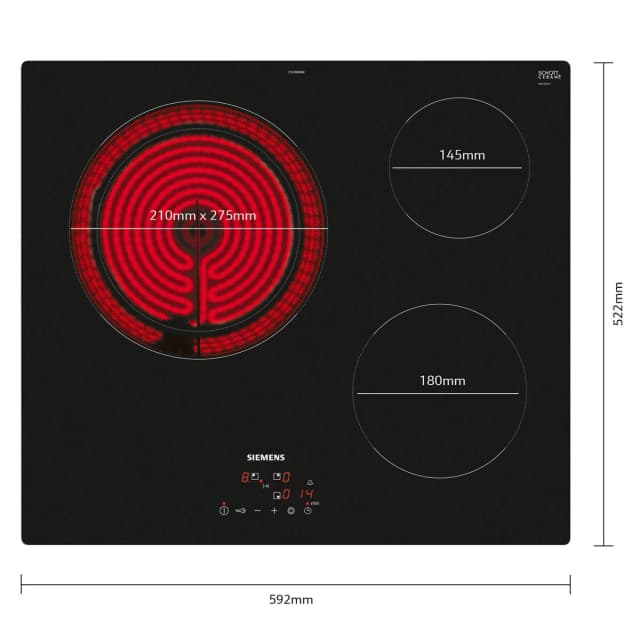 Detalle 2 de Siemens ET61RBKB8E vitrocerámica inducción 3 zonas