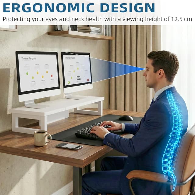 Detalle de OYRREU Bildschirmerhöhung 12,5 cm für 2 Monitore 🖥