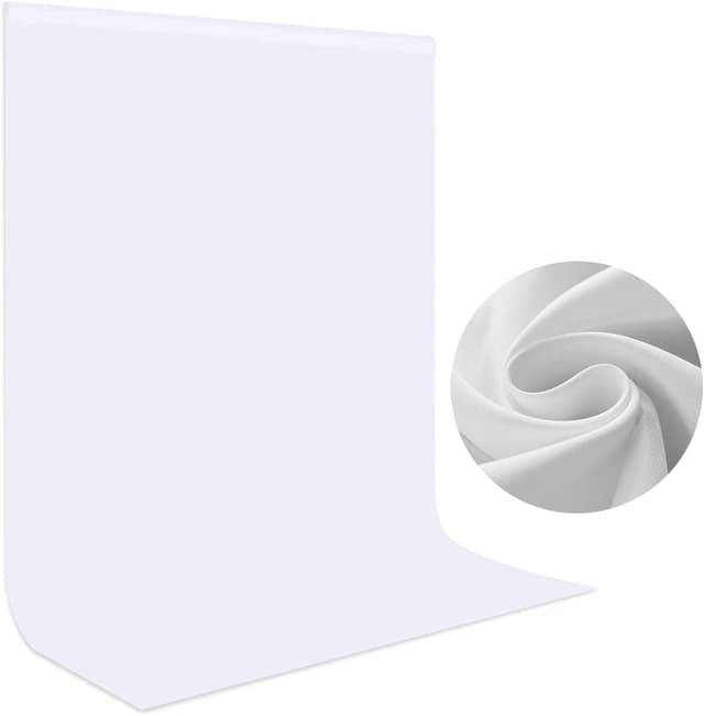 Detalle de Bonvvie Fotohintergrund Weiß 1,5x2 m faltbar aus Musselin für Studio, Video & Zoom