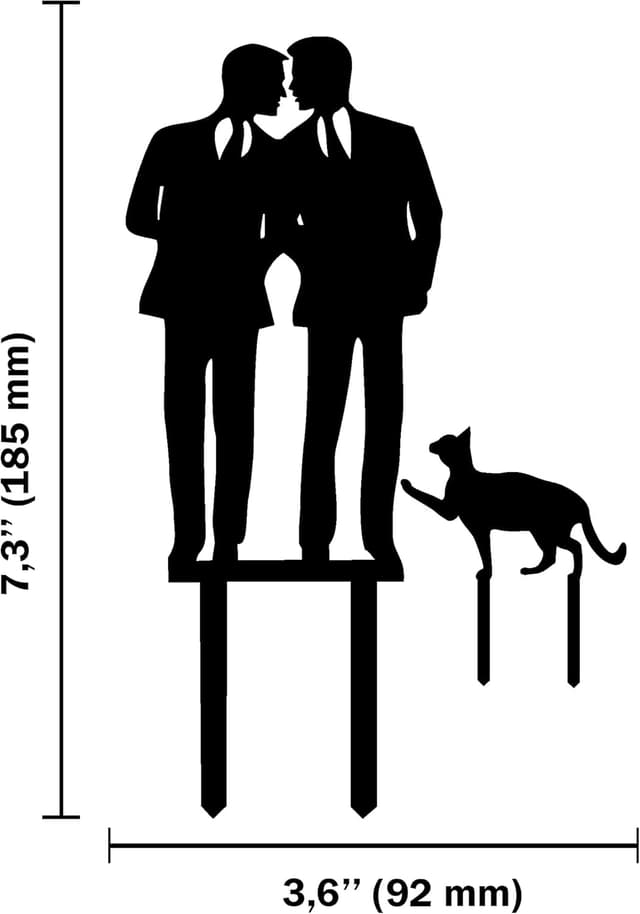 Detalle 2 de Wedding cake topper 7.3 inches black cat