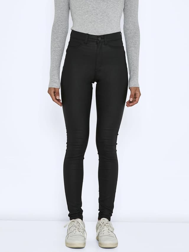 Detalle 2 de Jean enduit à taille haute Noisy May NMCallie High Waist Skinny — coloris noir