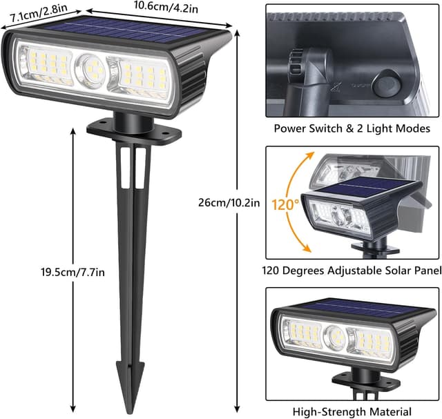 Thumbnail 6 de Moxled Solar Lights Outdoor Garden (4-pack) 6500K cool white IP65 solar spotlights