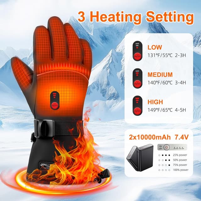 Thumbnail 1 de Guanti riscaldati moto 7,4V con 10.000mAh