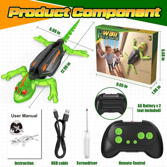 Thumbnail 2 de GraceDuck Glow-in-the-Dark Wall-Climbing RC Toy