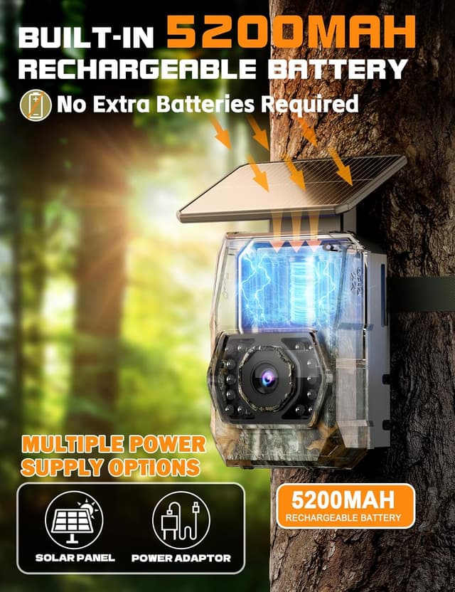 Detalle 2 de CamZeste PH970S Cámara de Caza 4K 60MP 5200 mAh
