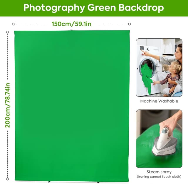 Thumbnail 4 de Green Screen Backdrop Kit 2x1.5m greenscreen 🎥