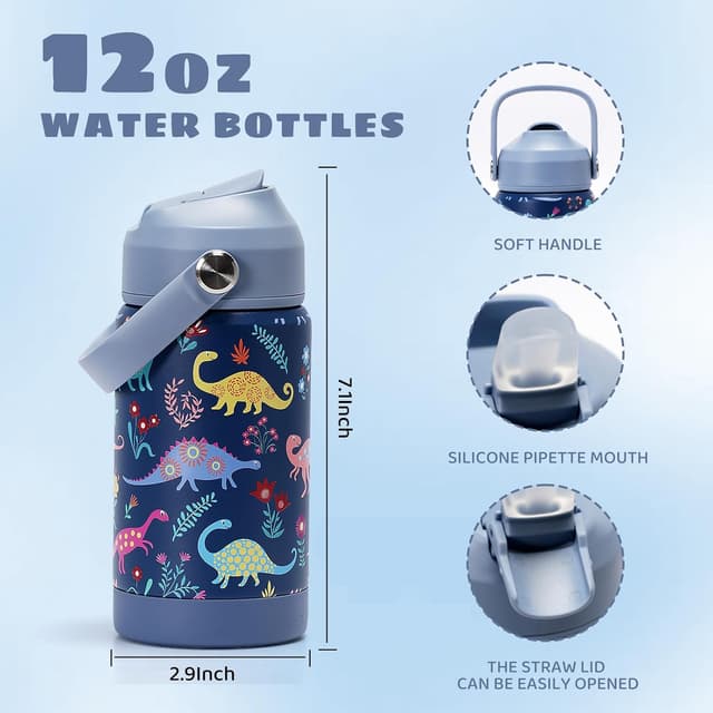 Thumbnail 5 de pluseight Kids Insulated Water Bottle 12 oz