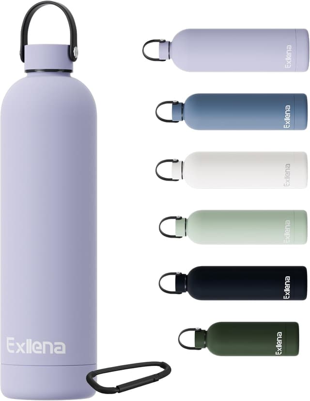 Imagen de Exllena 1L Stainless Steel Bottle with Handle Lid en OfertitasTOP