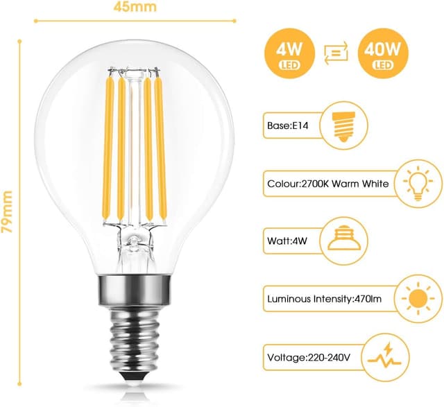 Thumbnail 1 de Fulighture E14 LED Lampe Edison Vintage 4W