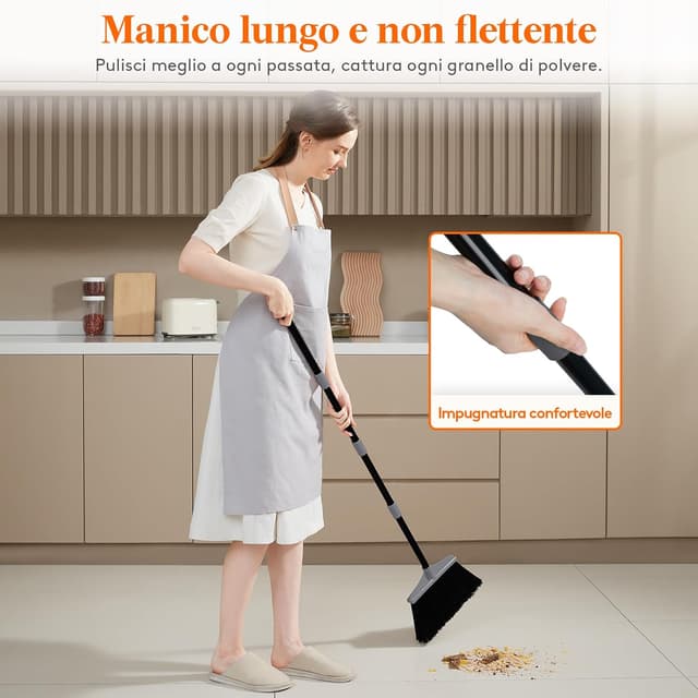 Detalle de Lifewit Scopa da Esterno 135 cm con manico telescopico regolabile