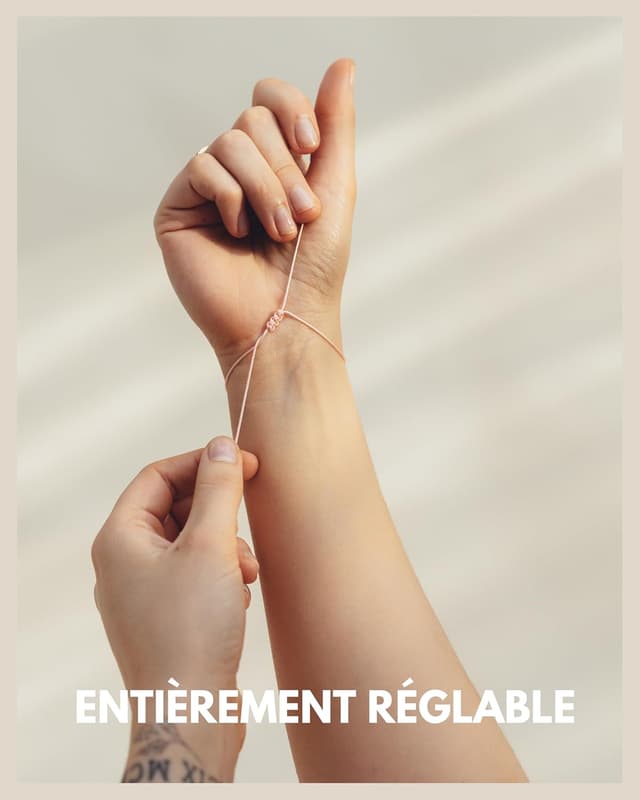 Detalle 2 de Bracelet d’amitié pour 2 GD GOOD.designs (EST. 2015) avec bracelet cœur en or rose 18 carats personnalisable