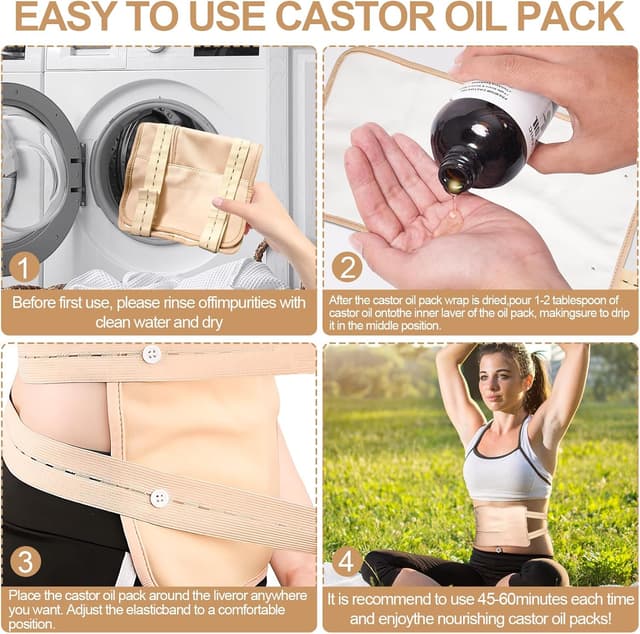 Thumbnail 4 de Castor Oil Pack Reusable Wrap 1 Pack