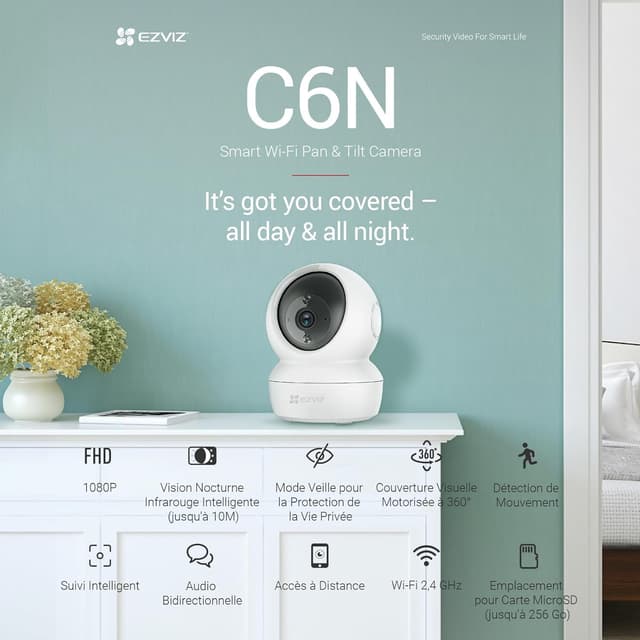 Thumbnail 2 de EZVIZ C6N caméra de surveillance 1080p avec panorama 360°