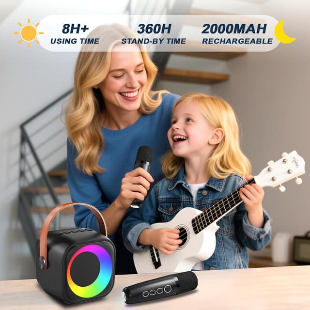 Thumbnail 3 de Nawchedo Karaoke Machine for Kids 2 Mics