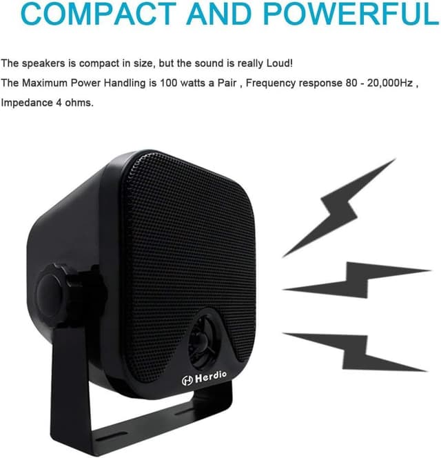 Detalle de Herdio 120W Waterproof 4-inch Outdoor Speakers