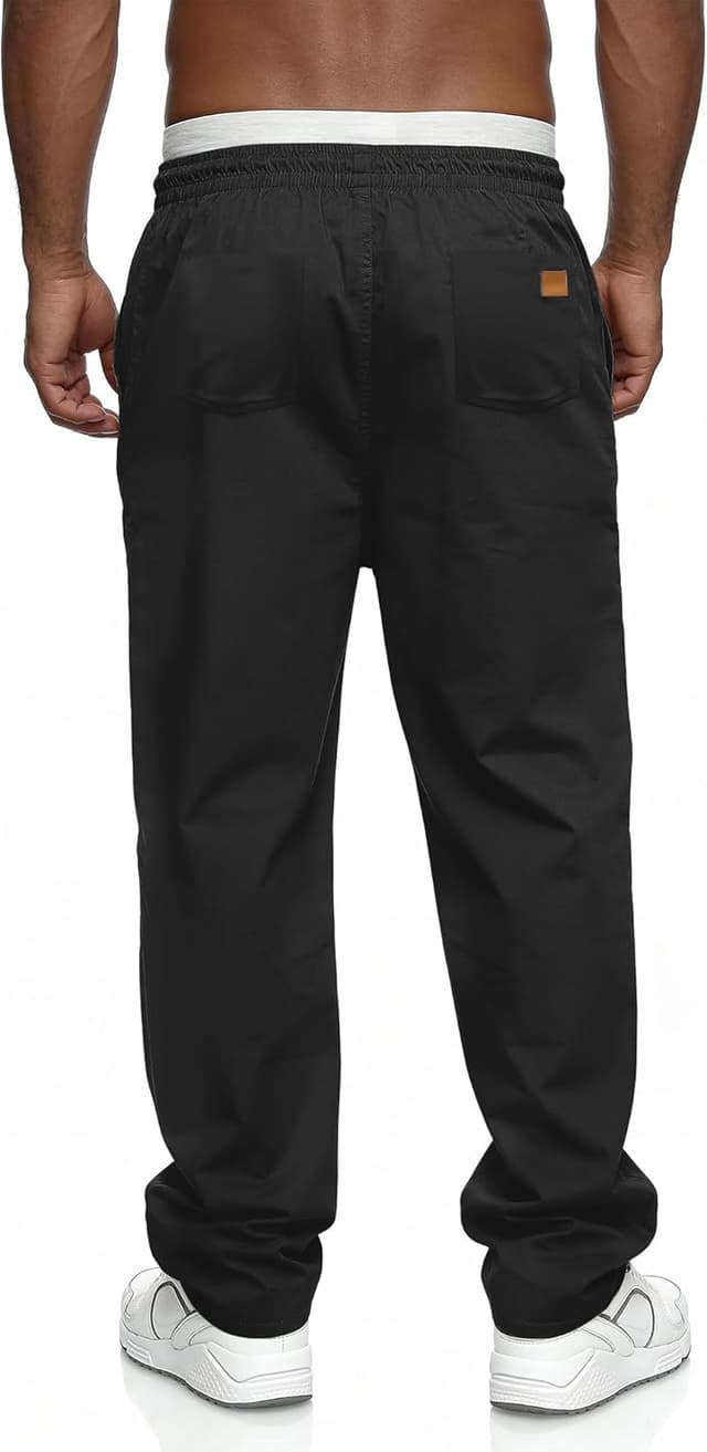 Detalle 2 de Comdecevis Men’s Relaxed Fit Casual Pants Elastic Waist Sweatpants with Pockets Cargo Joggers